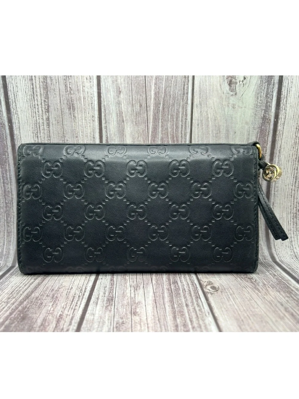 GUCCI Microguccissima Bree Continental GG Calfskin Leather Wallet Black w/ COA - Picture 3 of 16